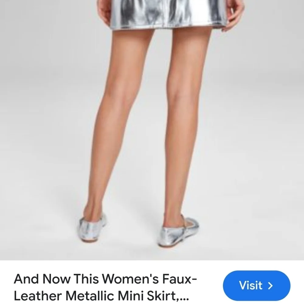 And Now This Metallic Faux Leather Mini Skirt NWT!